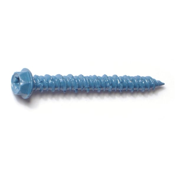 Torquemaster Masonry Screw, 3/16" Dia., Hex, 1 3/4 in L, Steel Blue Ruspert, 100 PK 54260 - main
